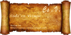 Csúcs Vilmos névjegykártya